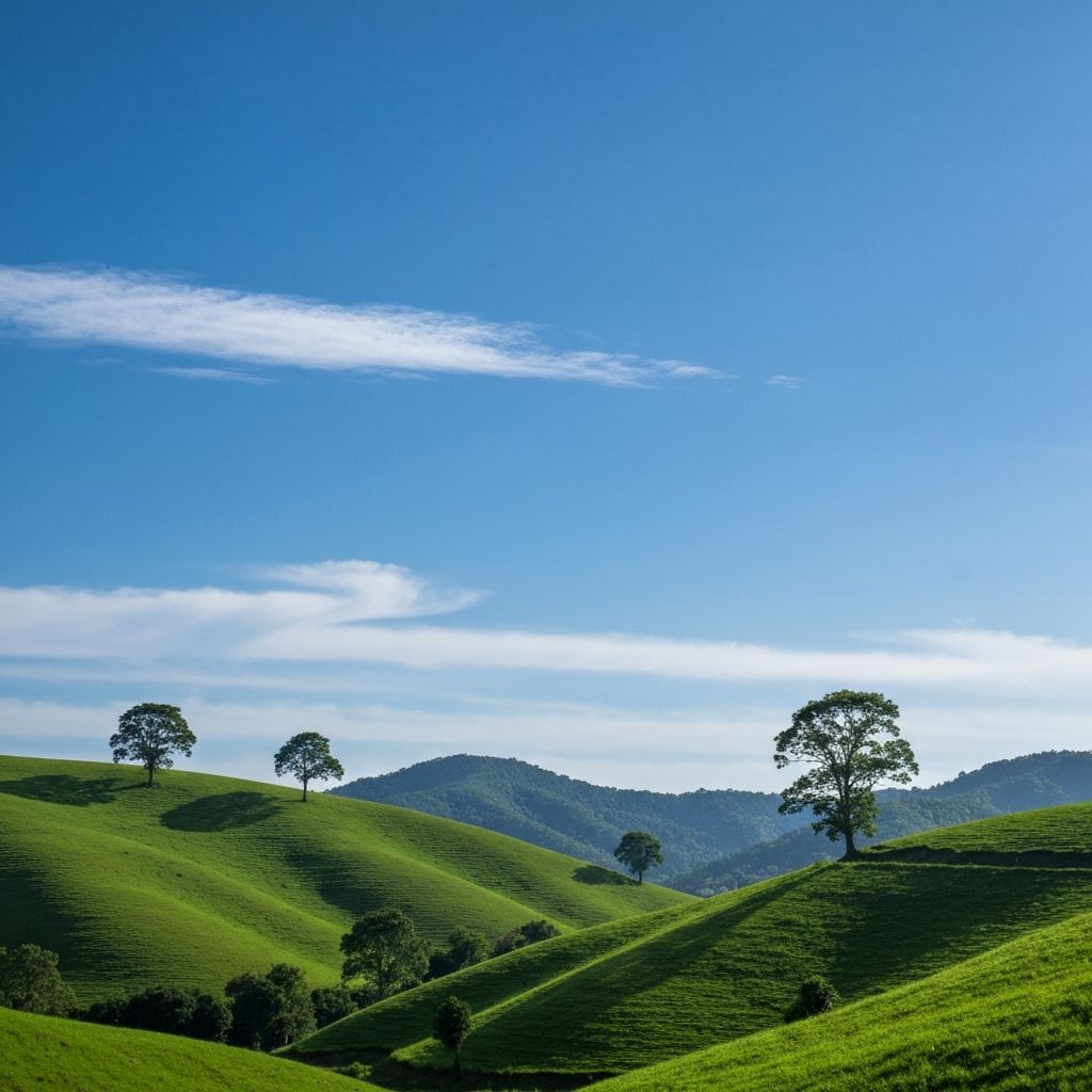 Serene landscape with peaceful natural setting