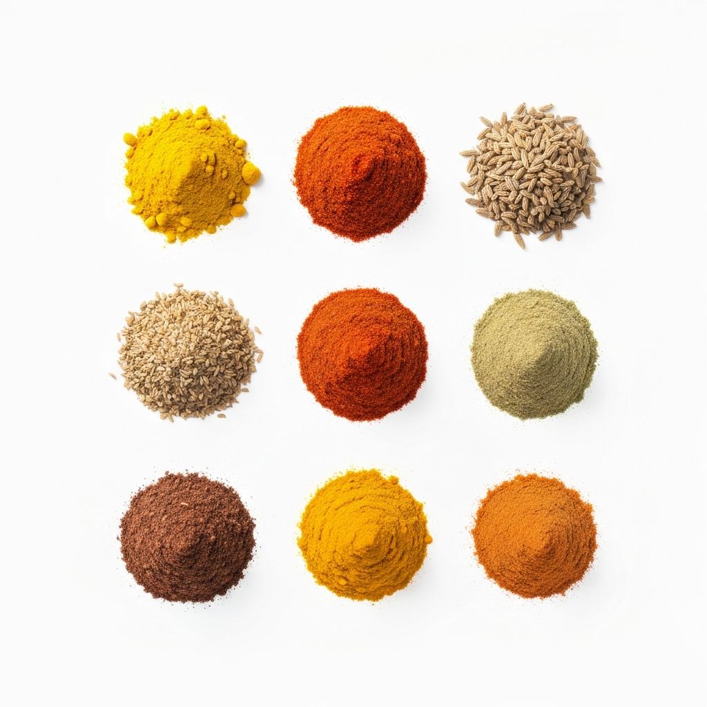 Colorful variety of culinary spices